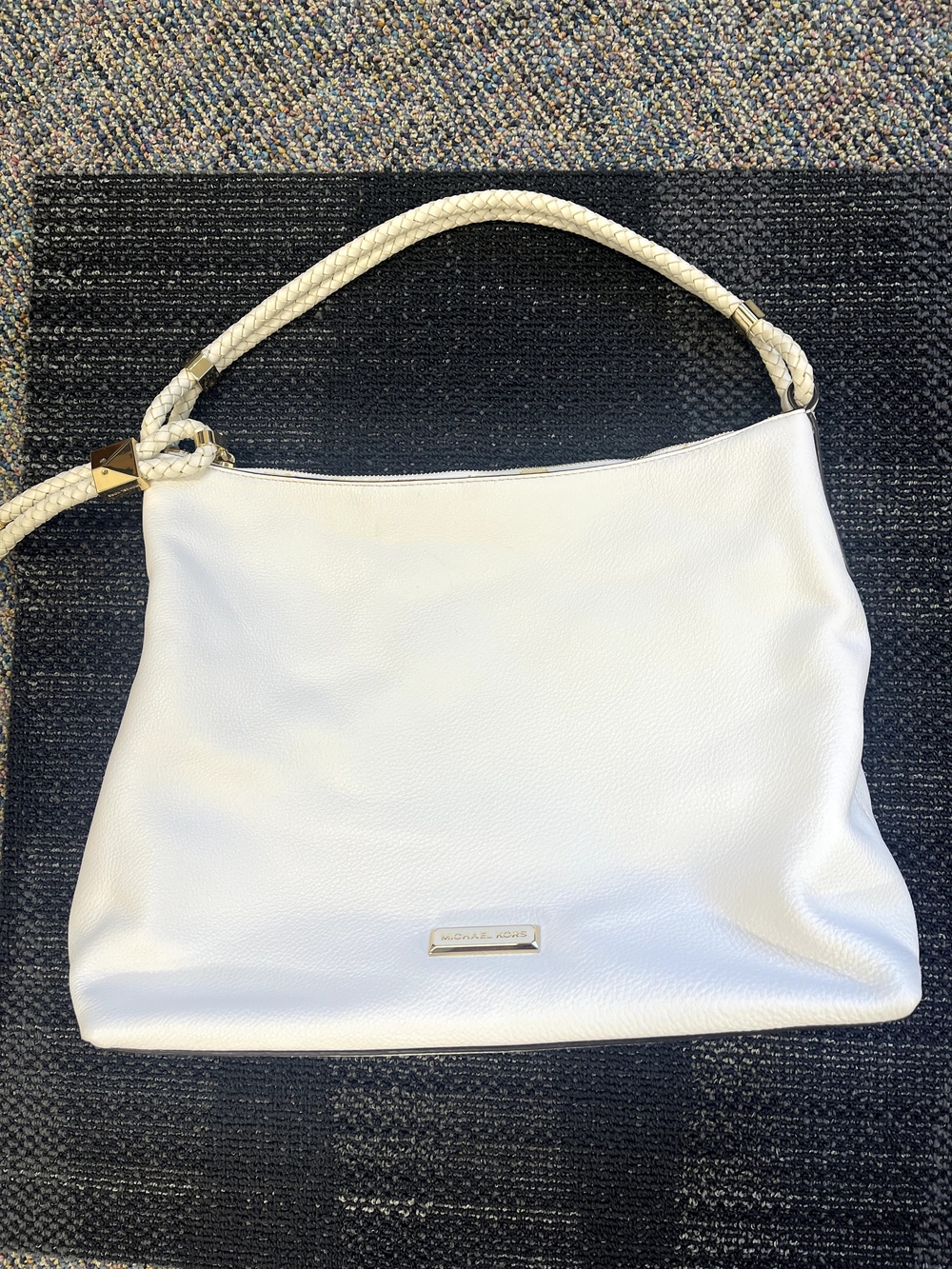 Michael Kors White Leather Shoulder Bag